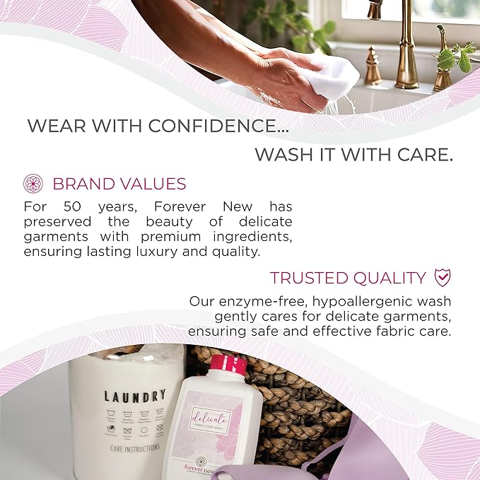 Forever New 32oz Liquid Unscented Fabric Care Wash 2 Pack (64oz Total) Natural Laundry Detergent