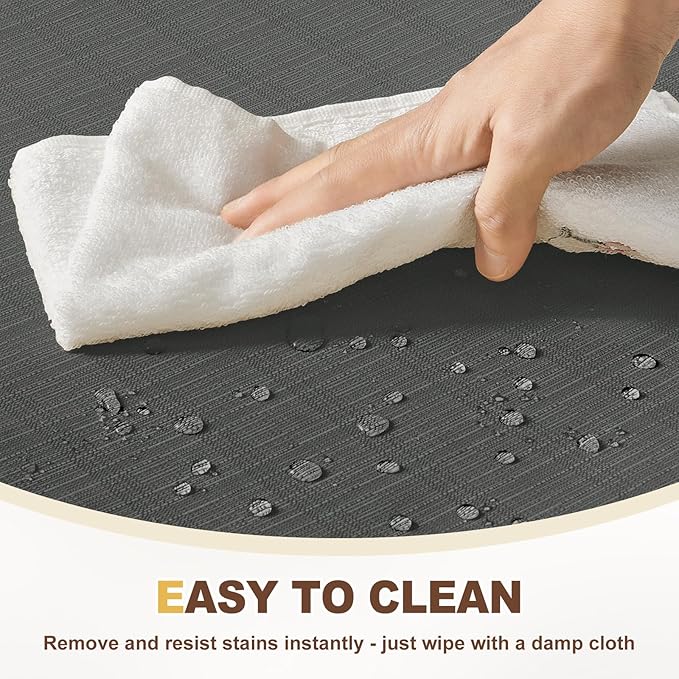 downluxe Chair Cushions for Dining Chairs, Waterproof Kitchen Chair Pads, Non-Slip Dining Seat Cushion with Ties, 17" x 16" x 2.5", Dark Grey, 4 Pack