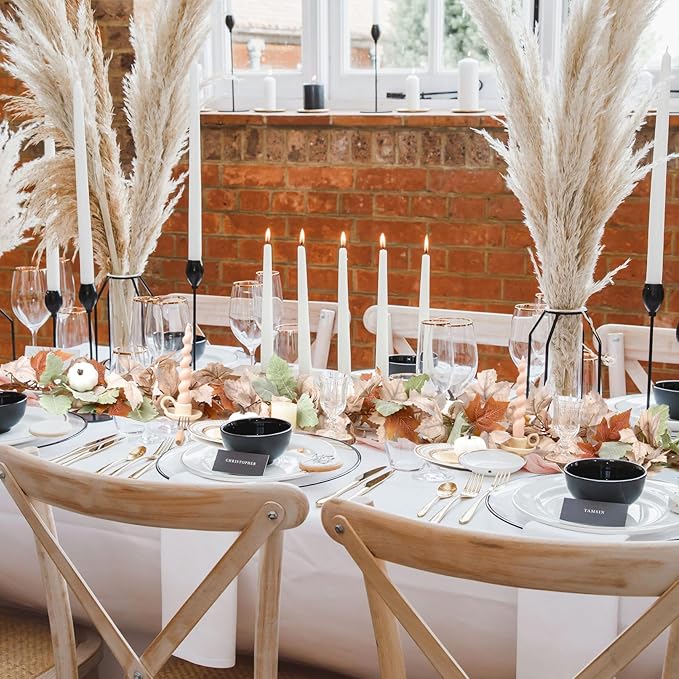 DearHouse Fall Maple Leaf Garland, 5.9Ft Hanging Vine Artificial Autumn Foliage for Thanksgiving, Home, Wedding, Fireplace, Party, Christmas Decor (White)