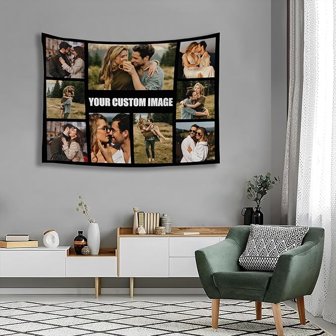 Custom Tapestry For Wall Bedroom Custom Backdrop Personalized Image Text Photo Customized Funny Tapestry Banners And Signs Multiple Pictures Horizontal Tapestrys