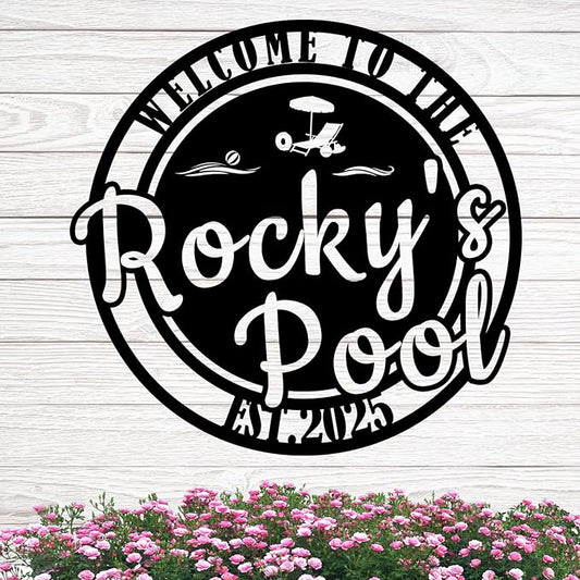 Custom Metal Pool Signs Outdoor - Personalized Funny Pool Rules, Rustic Wall Art for Pool Deck Decor, Outdoor Bar & Backyard Oasis Gift - MADE IN USA