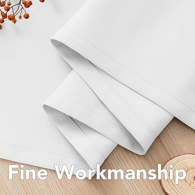 H.VERSAILTEX Pure White Curtains 63 inch Length Window Treatment Panels for Living Room Thermal Insulated Grommet Curtain Drapes (Set of 2)