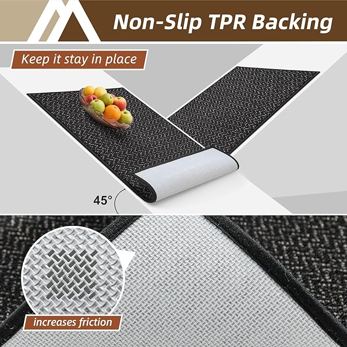 COSY HOMEER-Door-Mat 24"x36" Non Slip Absorbent Entryway Rugs Dirt Trapper Doormats Washable Entrance Mats Low Pile Welcome Floor Mat for Front Back Door and Entry Mats,Black