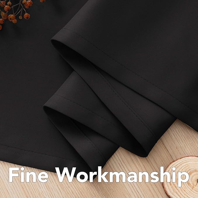 H.VERSAILTEX Thermal Insulated Blackout Curtains Window Panel Drapes - 2 Panels Set-52x72 Inch with Gun Metal Color Grommet Top (Jet Black)