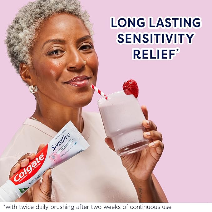 Colgate Whitening Toothpaste for Sensitive Teeth, Enamel Repair and Cavity Protection, Fresh Mint Gel, 6 Oz (Pack of 3)