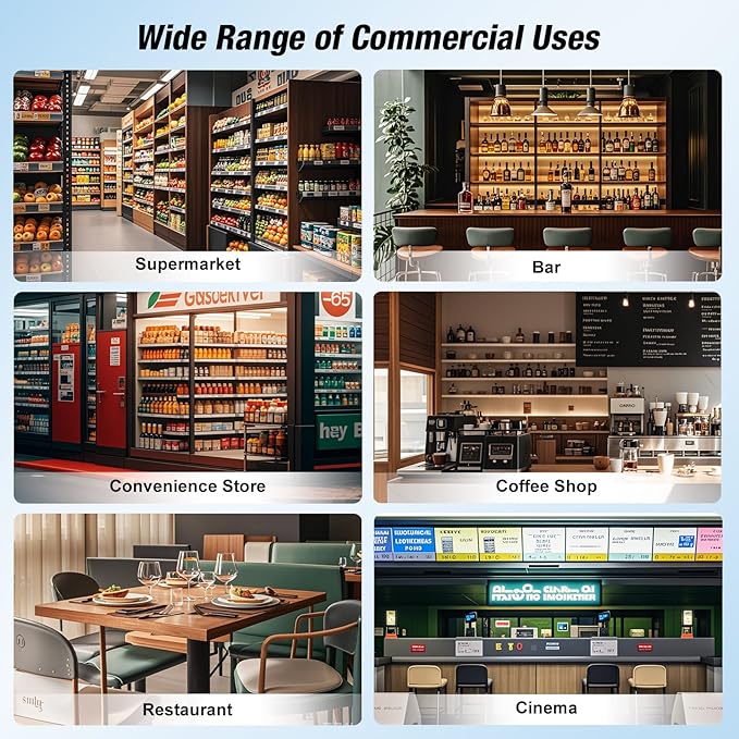 Commercial Beverage Refrigerator, 40 Inch 35 Cu.Ft. Commercial Drink Fridge, Display Refrigerator with Double Glass Door, Commercial Display Fridge with 8 Adjustable Shelves, for Shop,Restaurant,Bar