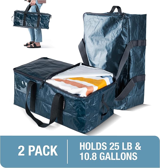 CleverMade Under Bed Storage Bag - Collapsible Storage for Shoes and Clothes Easy Use - Heavy Duty Utility Bag Home