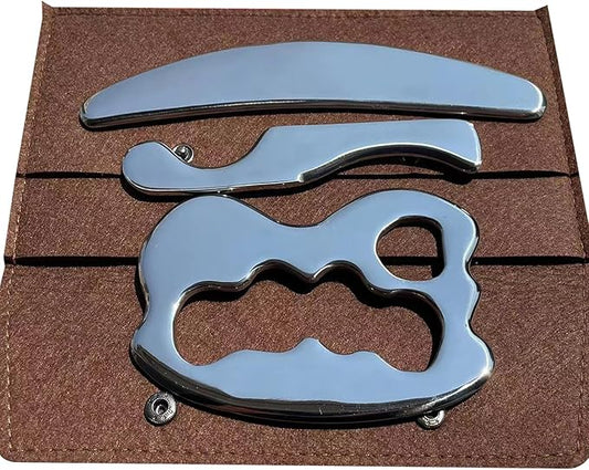 Gua sha Tool gua sha Stainless Steel iastm Tool Gussha Massage Tool Muscle Scraping Tool for Soft Tissue Therapy and Reduce Arms,Back, Legs, Neck Muscle Pain(zly)………