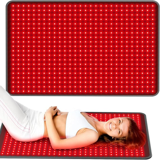 Comfytemp 41.5'' x 26'' Red Light Therapy Mat for Body, Near Infrared Light Therapy Pad with 560 LEDs, 660nm & 850nm Light Blanket for Back Belly Knee Joint Muscle Pain Relief, 96W