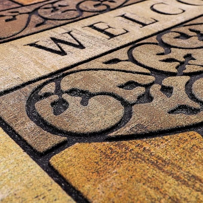 Durable Welcome Door Mats, 24"x36" Heavy-Duty Large Outdoor Mat for Front Door with Non-Slip Rubber Backing for Outside Entry, Garage, Patio, High Traffic Area