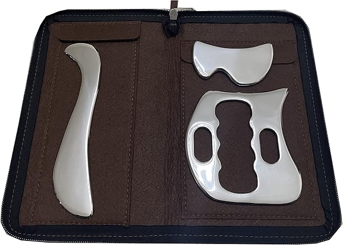 Gua sha Tool gua sha Stainless Steel iastm Tool Gussha Massage Tool Muscle Scraping Tool for Soft Tissue Therapy and Reduce Arms,Back, Legs, Neck Muscle Pain(SSB)………