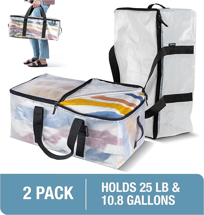 CleverMade Under Bed Storage Bag - Collapsible Storage for Shoes and Clothes Easy Use - Heavy Duty Utility Bag Home