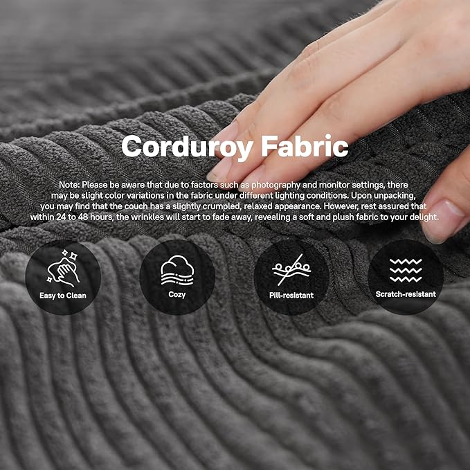 104" Cloud Sectional Couches for Living Room,L Shaped Boneless Couch in A Box,Sleeper Sofa with Comfy Chaise No Assembly Required,Grey