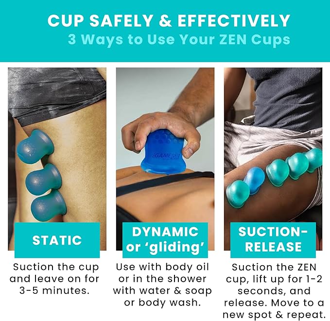 Cupping Therapy Set – Cupping Kit for Massage Therapy – Silicone Cups – Massage Cups – Smart Cupping for Fascia and Myofascial Release (Large, XTRM XNRGY)