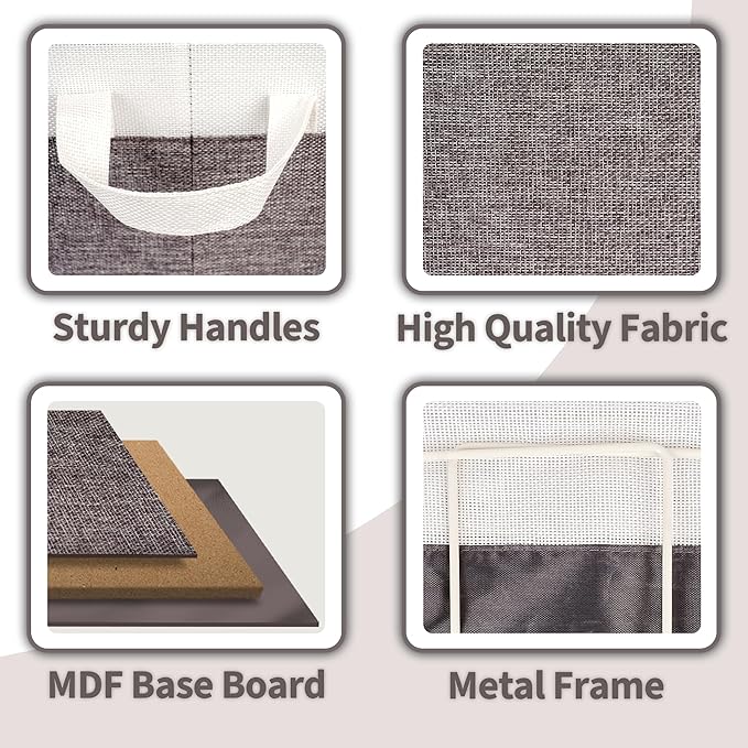 GRANNY SAYS Storage Baskets for Shelves, Closet Organizer Bins, Clothes Storage Bins with Metal Frame, Extra Large Baskets for Organizing and Storage, Collapsible, Gray&White, 2-Pack