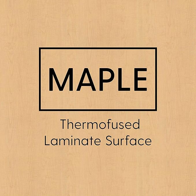 Factory Direct Partners FDP Rectangle Activity School and Classroom Kids Table (30 x 60 inch), Toddler Legs, Adjustable Height 15-24 inches - Maple Top and Red Edge