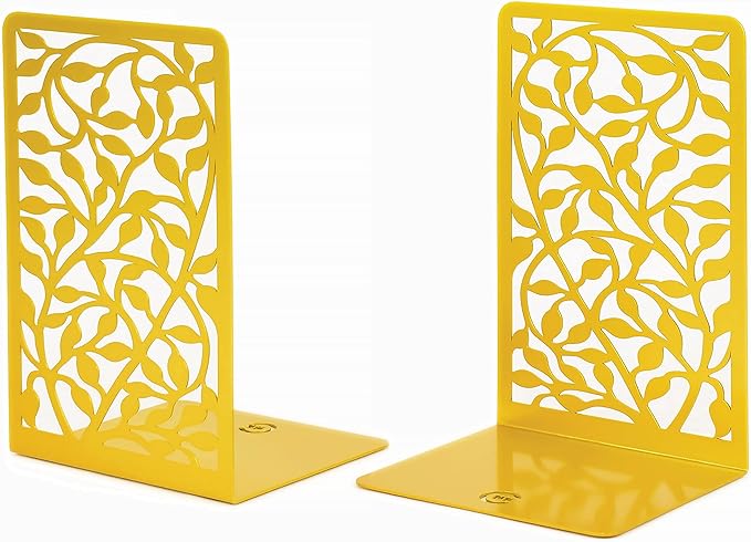 CNK Book Ends Bookends for Decorative Books Holder Bookend Shelves End Hold Heavy Duty Holders Stoppers Metal Stopper Cute Boho Bookshelf Holds Cookbook Office Home Set of 2 Bookends Pair Gold
