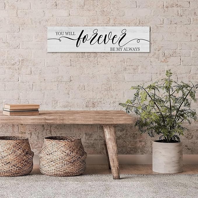 Funny Wood Sign You Will Forever Be My Always Everywhere Rustic Wooden Hanging Sign Home Farmhouse Kitchen Wall Decor 16 x 6 Inch