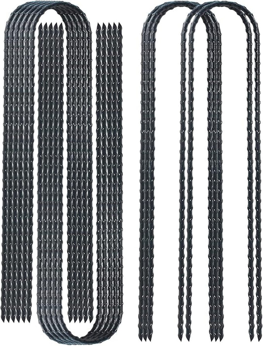 DTANX 12 Pack 12 Inch Rebar Stakes Heavy Duty Trampoline Anchors, Garden Stakes Tent Stakes Steel Ground Anchors, Black