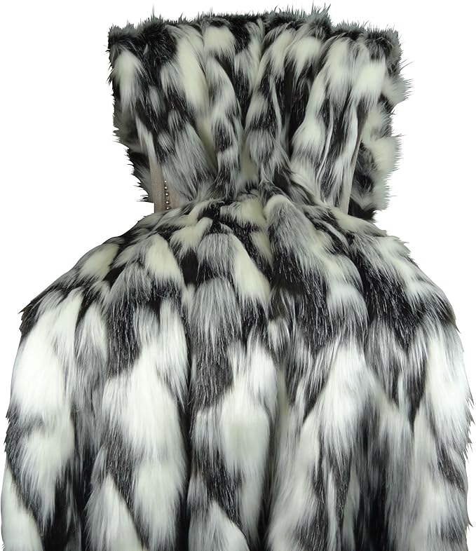 Gray Black White Faux Fur Oversized Blanket and Bedspread - Tibet Fox Fur - Gray Black White Luxury Faux Fur - Soft Faux Fur Blankets, Bedspreads and Throws, Handmade in USA, 16438
