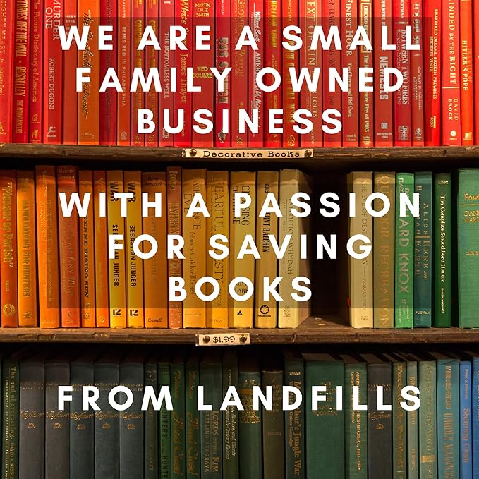 Curated Decorative Books Hardcover Décor Books for Home Décor, Choose Color, Interior Design, Office, Wedding Display, Instant Library, or Staging (Rust, Half Foot)