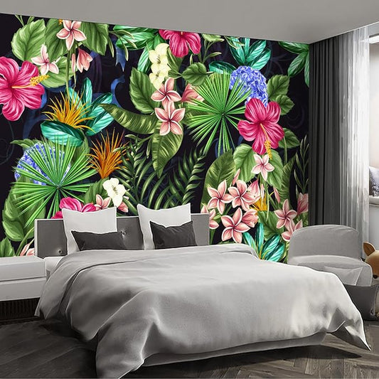 Floral Wall murals Peel and Stick Flowers Wallpaper for Bedroom Living Room - 108"x157"