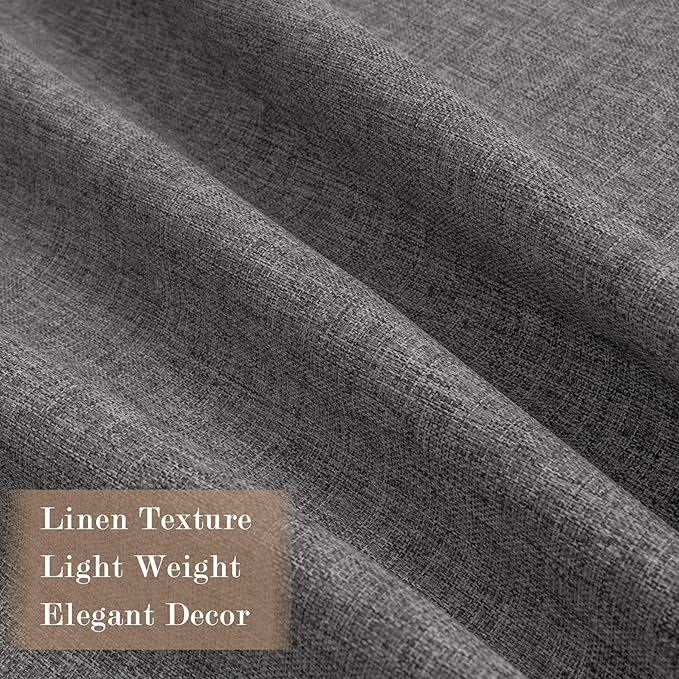 Room Divider Curtains Screen Partitions, Linen Look 100% Blackout Drapery 84 Inches Long, 120" Wide Pinch Pleated Window Drapes, Privacy Protecting, Light Blocking, (1 PC, Natural Grey)