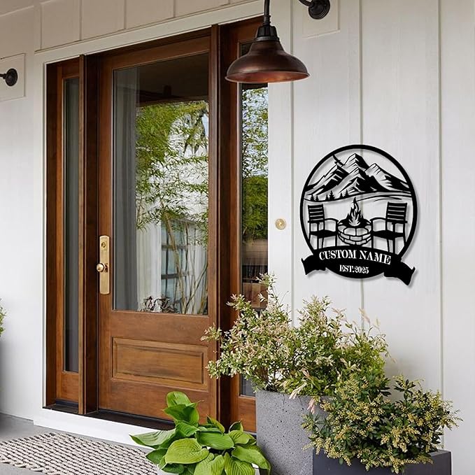 Custom Metal Camping Signs Outdoor - Personalized Size Rustic Wall Art, Lake House Decor, Farmhouse Gift for RV, Cabin & Garden - MADE IN USA