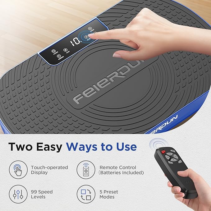 FEIERDUN Vibration Plate Exercise Machine, Vibration Plate for Lymphatic Drainage, Power Plate Vibration Platform for Weight Loss, Toning & Wellness