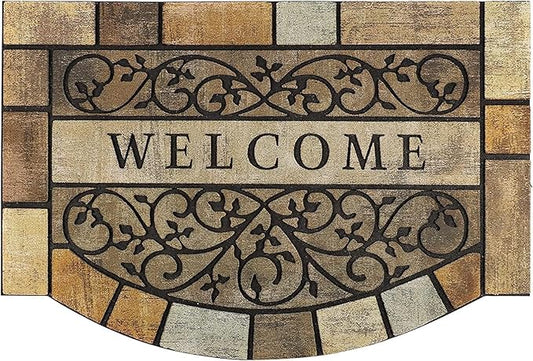 Durable Welcome Door Mats, 24"x36" Heavy-Duty Large Outdoor Mat for Front Door with Non-Slip Rubber Backing for Outside Entry, Garage, Patio, High Traffic Area