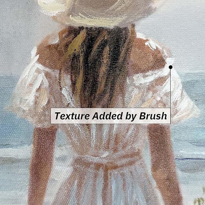 cozy country Beach Wall Art 45"x30" - Coastal Pictures Ocean Canvas Decor - Nautical Artwork Seascape Hand Painting for Girls Room, Bedroom, Sea House