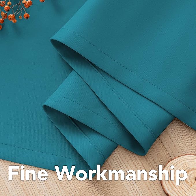 H.VERSAILTEX Thermal Insulated Blackout Curtains Innovated Microfiber Formaldehyde-Free Window Panels for Nursery, Grommet,52 by 84 - Inch - Turquoise Blue - Set of 2