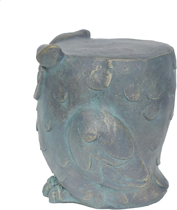 Christopher Knight Home Agnes Owl Garden Stool, Lightweight Concrete, Gold Patina Finish