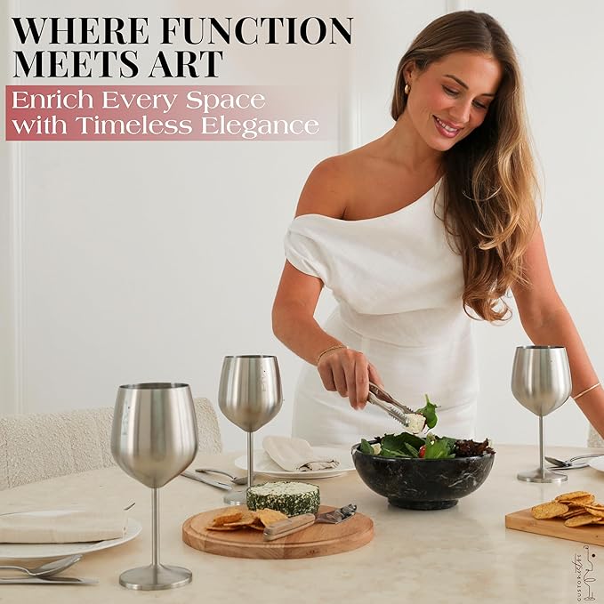 Gusto Nostro 8" Luxury Black Marble Decorative Bowl for Coffee Table - Elegant Modern Fruit Bowl for Kitchen Counter - Heavy Stone Entryway Catch all for Keys, Jewelry, Potpourri Holder Centerpiece