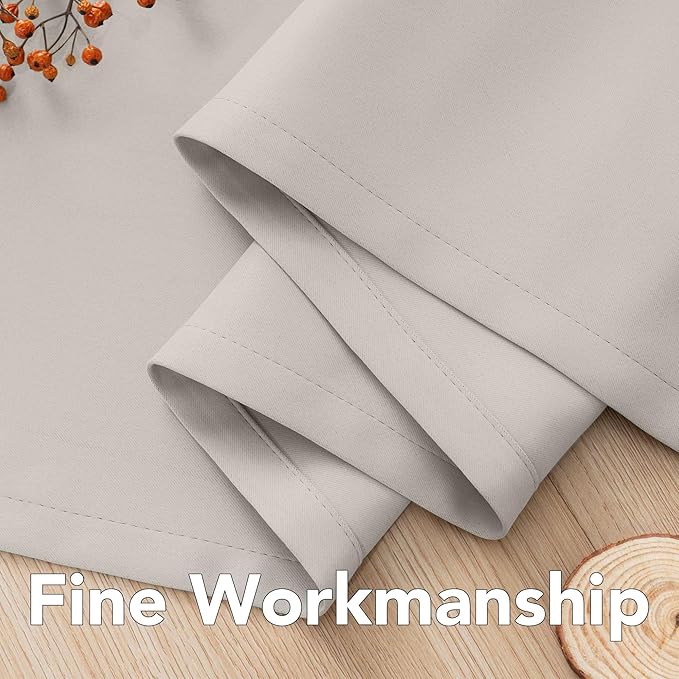 H.VERSAILTEX Blackout Room Darkening Thermal Insulated Grommet Window Curtains for Living Room,Grommet Top,Ivory/Cream Pattern,52x63-inch, Sold by 2 Panels