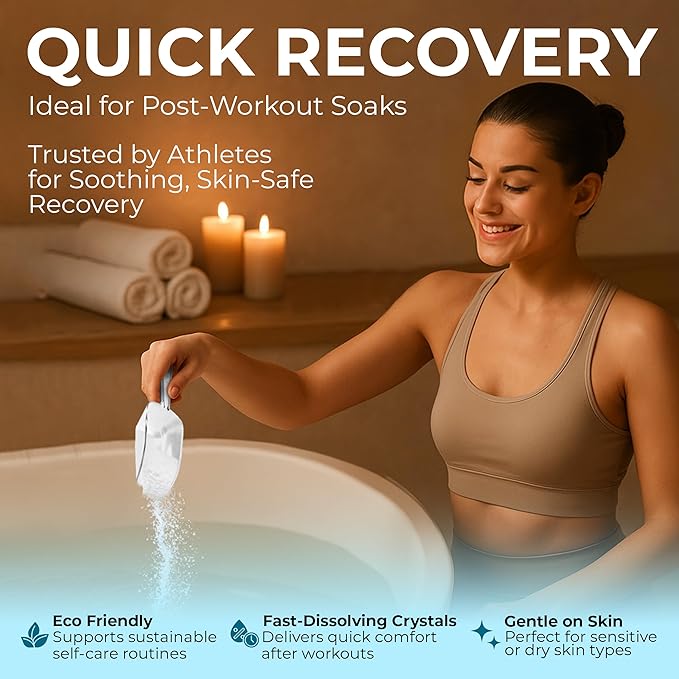 Epsom Salt Bath Soak 45 lb Bucket – Unscented, Pure Epsom Salt Bulk Crystals, Magnesium Sulfate for Full Body or Foot Soaks, Resealable Container with Scoop for Home Bath Use