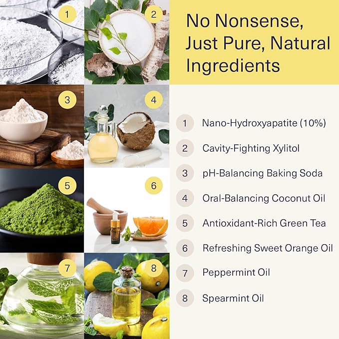 ELIMS Travel Size Nano Hydroxyapatite Toothpaste Fluoride Free - Xylitol Remineralizing Toothpaste for Whitening Sensitive Teeth - Orange Pineapple Mint Toothpaste for Adults & Kids 1oz