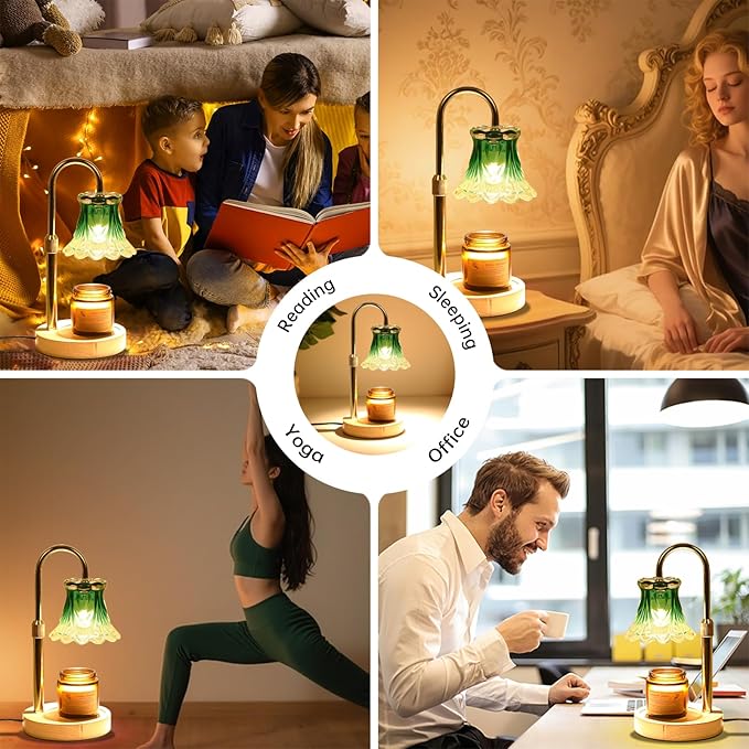 GEEZO Fragrance Candle Warmer Lamp，Electric Candle Warmer with Timer & Dimmer，Mom Christmas Birthday Gifts for Women, House Warming Gifts New Home Bedroom Decor