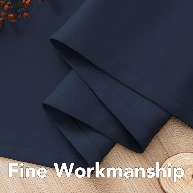 H.VERSAILTEX Premium Blackout Room Darkening Innovated Microfiber Home Fashion Navy Curtain Panels,Antique Grommet,52 by 96 - Inch - Set of 2