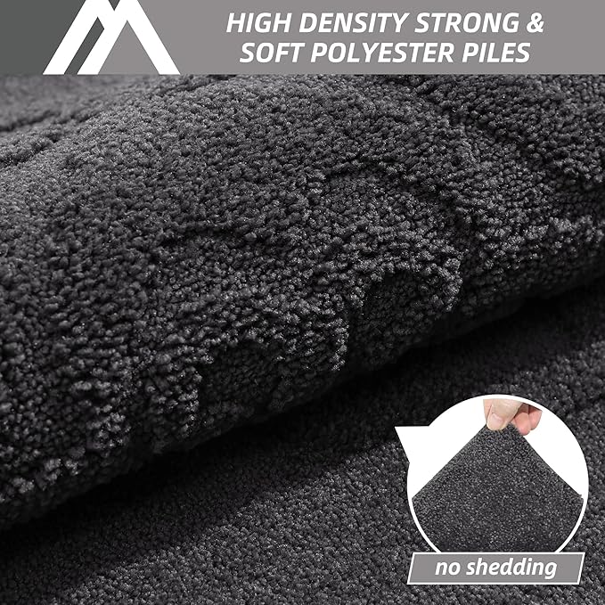 COSY HOMEER-Door-Mat-Non-Slip-Entryway-Rug 20”x32” Absorbent Welcome Mats Washable Dirt Trapper Door Mat Entrance Floor Mats for Front Back Doormats and Wet Shoes,Dark Grey