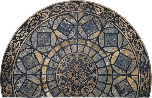 CHICHIC Entrance Door Mat Large 24 x 36 Inch Entry Way Doormat Front Door Rugs Outdoors Heavy Duty Welcome Mat Non Slip Rubber Back Low Profile for Garage, Patio, High Traffic Area, Grey