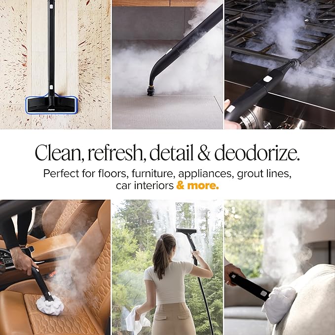 Dupray Neat Steam Cleaner with 20-piece Accesory Kit. For Multipurpose steam Cleaning Hardwood, Tile, Laminate and Sealed Floors, Couch, Furniture and more. *Kills 99.9% of Bacteria and Viruses