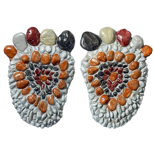 Garden Stepping Stones - Decorative Garden Stones for Patio, Deck, Garden or Sidewalk Faux Cobblestone Stepping Stones (Set of 2#A Small Size