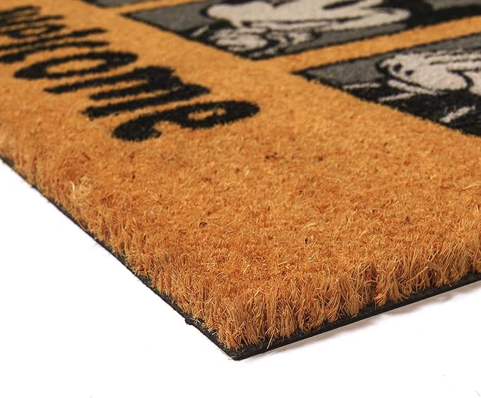 Gertmenian Disney Mouse Doormat Rug Front Door Coir Mat Indoor Outdoor Entryway Carpet, 2-Pack 20x34, Retro Mickey Home/Welcome