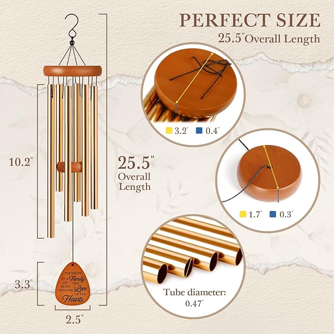 10th Anniversary Wind Chime, 10th Anniversary Romantic Gifts for Him, Her, Couple, Men, Women, Wife, Husband, Newlywed, Aluminum Anniversary's Keepsake Gifts Ideas