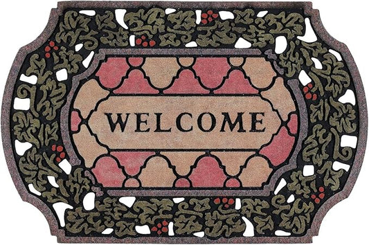 CHICHIC Entrance Door Mat Large 24 x 36 Inch Entry Way Doormat Front Door Rugs Outdoors Heavy Duty Welcome Mat Non Slip Rubber Back Low Profile for Garage, Patio, High Traffic Area, Small Flower