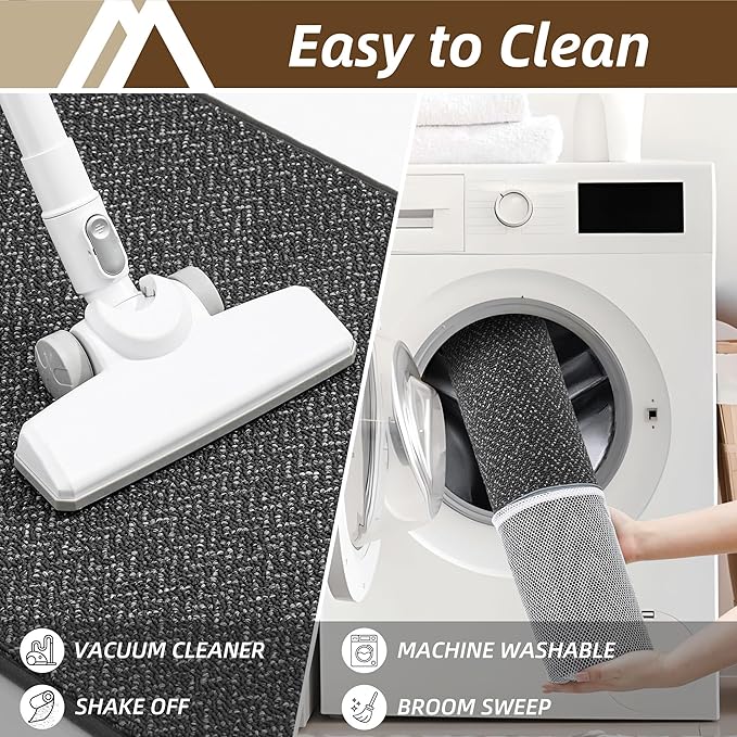 COSY HOMEER-Door-Mat 24"x36" Non Slip Absorbent Entryway Rugs Dirt Trapper Doormats Washable Entrance Mats Low Pile Welcome Floor Mat for Front Back Door and Entry Mats,Dark Grey