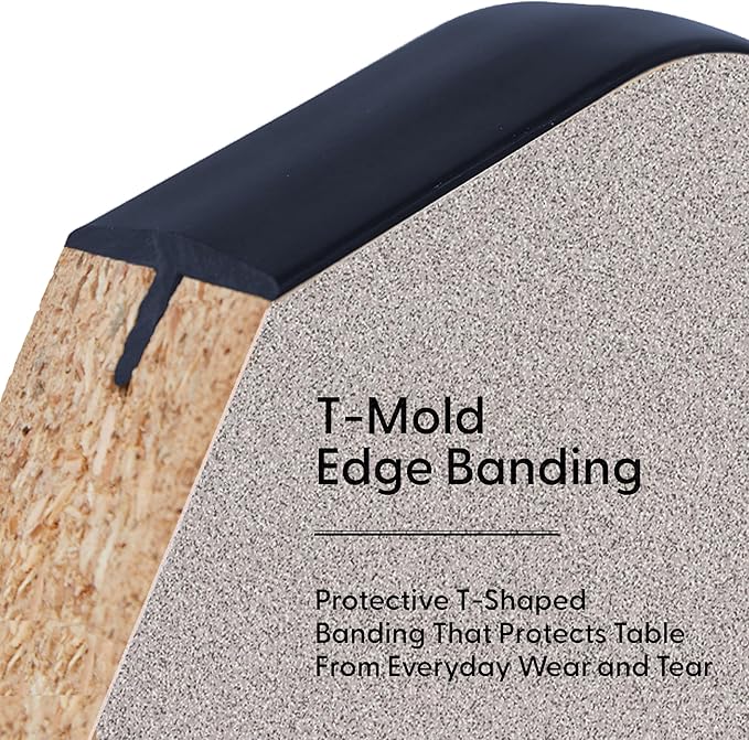 FDP Rectangle Activity School and Classroom Kids Table (30 x 72 inch), Chunky Toddler Leg, Adjustable Height 15-24 inches - Gray Top and Navy Edge