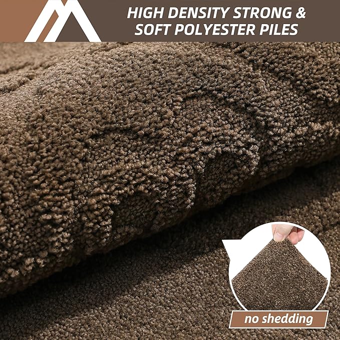 COSY HOMEER-Door-Mat-Non-Slip-Entryway-Rug 36”x60” Absorbent Welcome Mats Washable Dirt Trapper Door Mat Entrance Floor Mats for Front Back Doormats and Wet Shoes,Brown