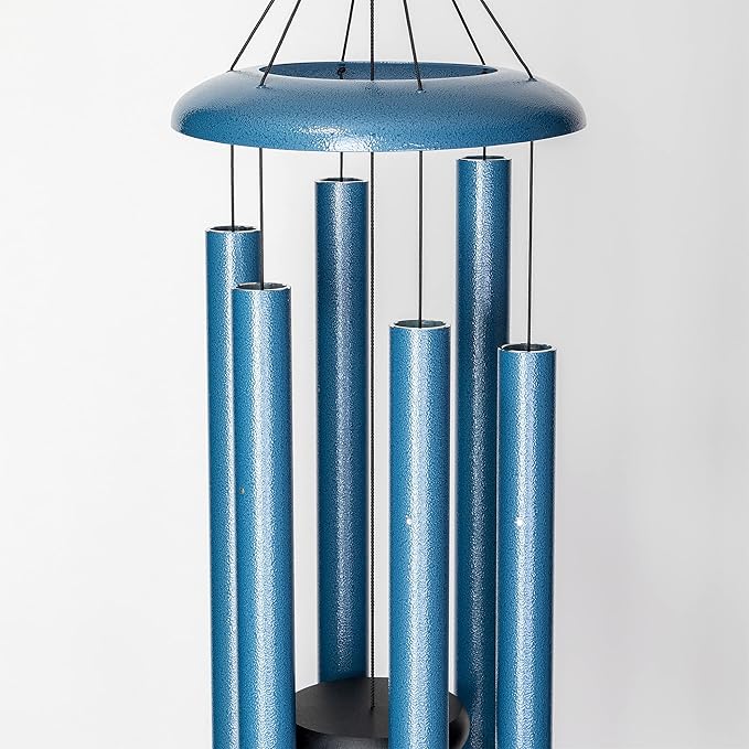 Corinthian Bells by Wind River - 50 inch Sky Blue Wind Chime for Patio, Backyard, Garden, and Outdoor Decor (Aluminum Chime) Made in The USA